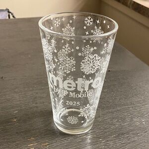Metro Clear Glass with White Snowflake Design